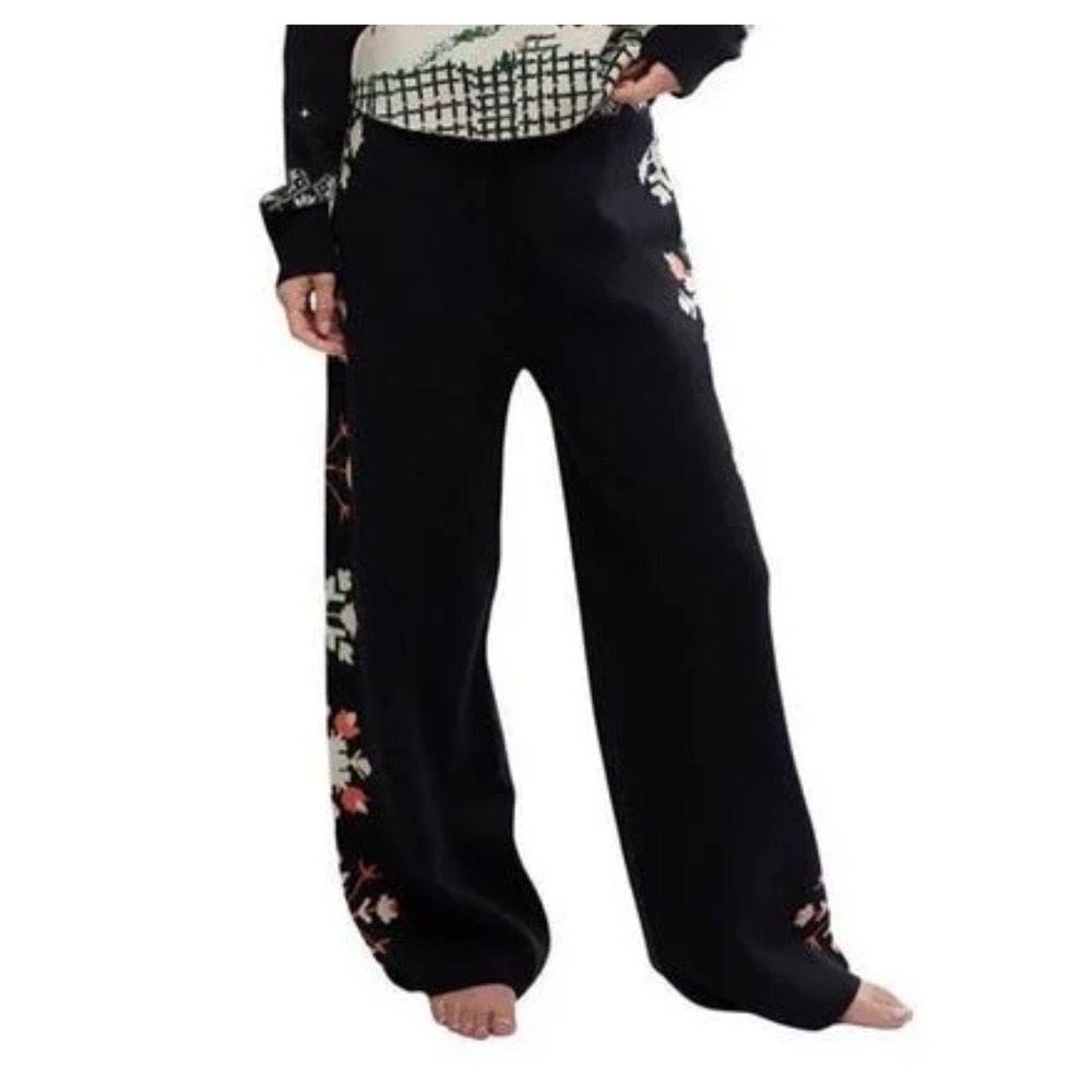 Free People Women's Dream Whispers Lounge Pants Size XS Knit Snowflake Pattern